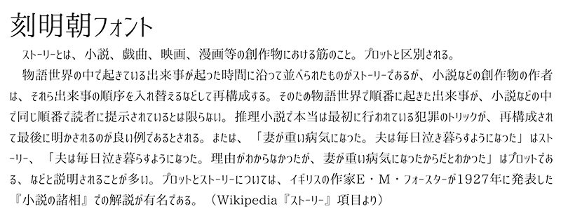 刻明朝フォント