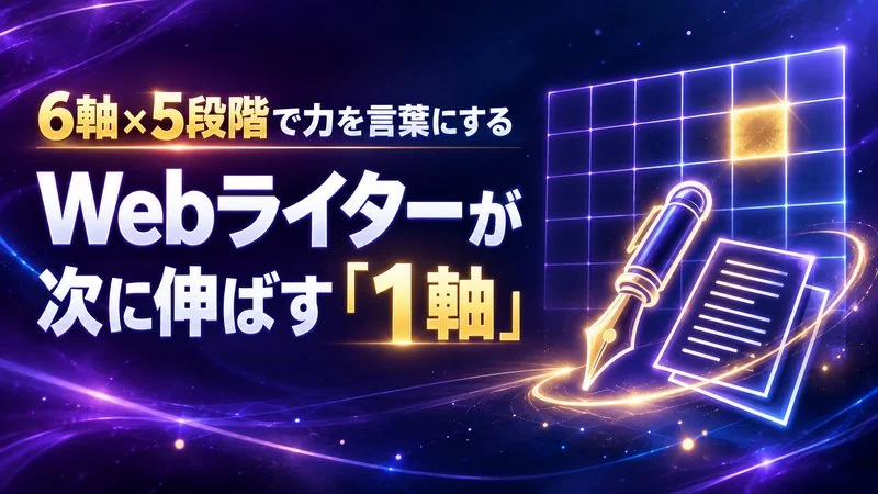 Webライターの力を6軸×5段階で言葉にする　次に伸ばす1軸の決め方