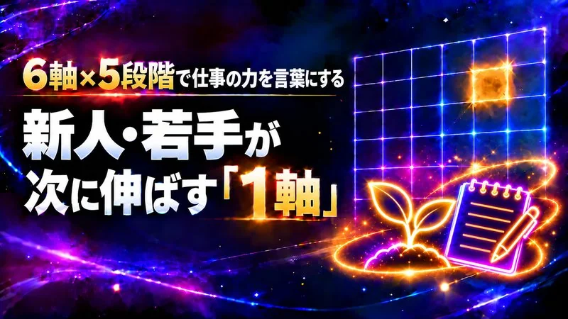 新人・若手の仕事の力を6軸×5段階で言葉にする　次に伸ばす1軸の決め方